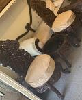 Carved Indian Wood Chairs & Coffee Table Set from India Carved Indian Wood Chairs & Coffee Table Set from India