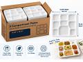 250 Pcs 9 Compartment Biodegradable Rectangle Thali / Meal Plates 250 Pcs 9 Compartment Biodegradable Rectangle Thali / Meal Plates