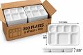 Bulk 200 Pcs 7 Compartment Biodegradable Rectangle Thali / Meal Plates