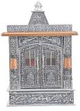 Traditional Design Artistic Puja Mandir Silver Oxidized Temple 11" Wide