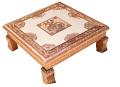 Copper Trim Handcrafted Kalash Design Chowki Puja Bajot Chowrang 12"-18"