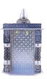 Small Wall Mounting Puja Mandir Silver Oxidized Temple for Home 8"X6" Small Wall Mounting Puja Mandir Silver Oxidized Temple for Home 8"X6"