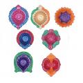 192 Pcs Handpainted Colorful Earthen Clay Diyas for Diwali Decoration