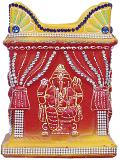 Decorated Ganesha Carving Terracotta Clay Holi Basil Tulsi Planter 8"