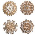 DIY Wooden Rangoli Stencils For Event /Diwali Decor 12" -  Set of 4