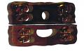 Traditional Wooden Khartal Set w/ Brass Jingles for Kirtan (8.25" X 2.5")