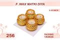 Flower Wax Matki Diya 4pc 2.25inch #256