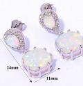 White Fire Opal Earrings w/ Crystals White Fire Opal Earrings w/ Crystals