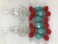Turquoise & Red Bead Earrings Turquoise & Red Bead Earrings
