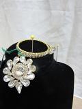 Floral Design Jooda, Gold Hair Head Gear Indian Customary Jewelry #7826 Floral Design Jooda, Gold Hair Head Gear Indian Customary Jewelry #7826