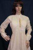 Flared Long Gown, Off White Tussore Cocktail Evening Wear (M) #7954