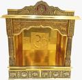 Intricate Carving Golden Oxidized Open Style Mandir for Home 21" x 9"