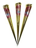 3 x Red Jumbo Herbal Henna Cones Temporary Tattoo Mehandi Ink Golecha