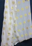 White Chiffon Georgette Jamawar Dupatta Chunni / Ladies Scarf #8122