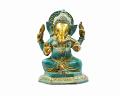 Blue Ganesh Idol - Brass Statue for Puja, Home Mandirs, Decor, Gifts 5 X 7.5 X 6 In Blue Ganesh Idol - Brass Statue for Puja, Home Mandirs, Decor, Gifts 5 X 7.5 X 6 In