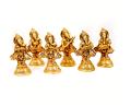 Ganesh w/ Musical Instruments 6 pcs Brass Statue Set 2.5 X 6 X 2 In each