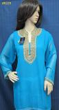 Solid Color Georgette Kurti Tunic w/ Sequin Work for Party Wear