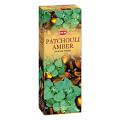 Patchouli Amber - Box of Six 20 Stick Hex Tubes - HEM Incense Hand Rolled In India Patchouli Amber - Box of Six 20 Stick Hex Tubes - HEM Incense Hand Rolled In India