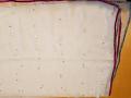 Scarf White Georgette Silver/Pink Trim Dupatta Chunni Shawl #8452