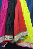 Cotton Solid Colors Gold Trim Dupatta Chunni Shawl #8490