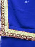 Elegant Blue Georgette Solid Color Saree #8547