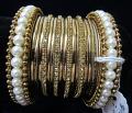 Bangles 8648 Golden Indian Set of Kadra and Bangles