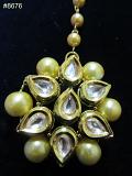 Mang Tika in Gold Tone Encrusted Crystal Stones & Pearls #8676 Mang Tika in Gold Tone Encrusted Crystal Stones & Pearls #8676