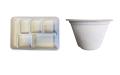 Biodegradable 6-Compartment Plates / Thali / Meal Tray - 100 with Bowl
