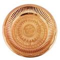 OM Design Tamba Pooja Thali / Copper Plate for Puja / Decor - 5.55" - 10.5"