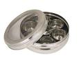 Stainless Steel Masala Dabba w/ Spoon & See Thru Lid 8"