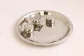 Stainless Steel Pooja Thali Set w/ Diya & 2 Katori 7.75"