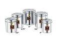 Set of 5 Small Stainless Steel Containers w/ Transparent Lid - 4" to 6"