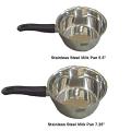 Stainless Steel Milk Pan w/ Insulated Handle - 2 Pcs Set