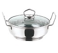 Induction Bottom Stainless Steel Kadhai w/ Lid - 7.25" to 10.25"