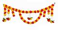 Bright Flowers Traditional Design Door Hanging / Toran / Bandarwar 36"
