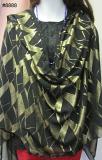 Black Georgette Gold Shimmer Dupatta Chunni Stole #8888