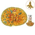 Brass Ladoo Gopal Krishna Murti w/ Poshak & Mukut Mala for Janmashtmi
