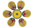 Festive Diwali Wooden Readymade Rangoli Decor w/ Stone Work Festive Diwali Wooden Readymade Rangoli Decor w/ Stone Work