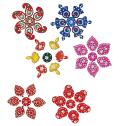 6 Pack Diwali Theme Design Pre-made Acrylic Rangoli w/ Stone Work 6 Pack Diwali Theme Design Pre-made Acrylic Rangoli w/ Stone Work