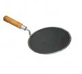 Multipurpose Iron Tawa Griddle w/ Wooden Handle 9" to 15"