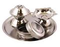 12 Pcs Small Pooja Thali Set w/ Diya, Incense Holder & Katori 3.5"