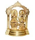 6 Pcs Metal Gold Plated Ganesh Lakshmi ji Murti 4" X 5.5"