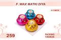 Flower Wax Matki Diya 4pc 2.5.inch #259 Flower Wax Matki Diya 4pc 2.5.inch #259