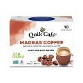 Quik Caf Madras Coffee - Single Box 10 Count - All Natural & Preservative Free Instant Coffee