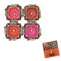 Artistically Crafted Festive Design Clay Diya for Diwali - 96 Pcs