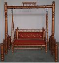Handcrafted Sankheda Design Wooden Jhula/Indoor Indian Swing Bronze Black Handcrafted Sankheda Design Wooden Jhula/Indoor Indian Swing Bronze Black
