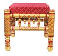 Handcrafted Sankheda Style Wooden Ottoman / Stool - RED 16"X16" Handcrafted Sankheda Style Wooden Ottoman / Stool - RED 16"X16"