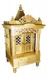 Savan Wood Hindu Pooja Mandir in Gallery Style w/ Doors, 15"X34" Savan Wood Hindu Pooja Mandir in Gallery Style w/ Doors, 15"X34"