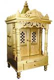 Intricately Carved Savan Wooden Mandir For Home w/ Doors 18"X36" Intricately Carved Savan Wooden Mandir For Home w/ Doors 18"X36"