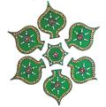 Acrylic Rangoli in Mango Kairi Shape w/ Meena & Bead Work